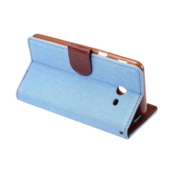 For Galaxy J3(2017) (US Version) Denim Texture Horizontal Flip Leather Case with Holder & Card Slots