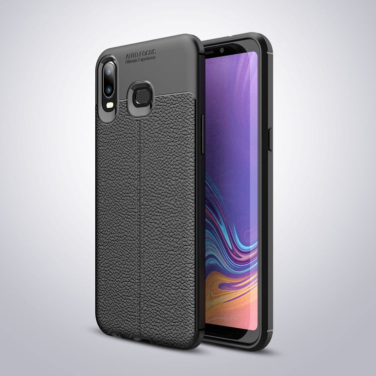 Litchi Texture TPU Shockproof Case for Galaxy A6s
