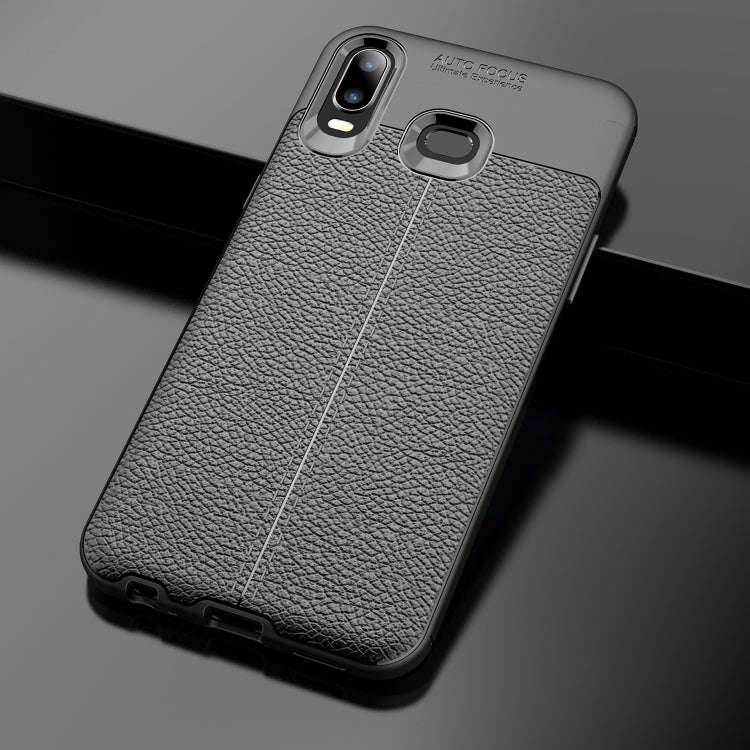 Litchi Texture TPU Shockproof Case for Galaxy A6s