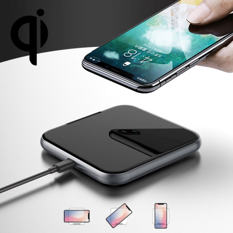 A9 Multi-function 7.5/10W QI Standard Wireless Quick Charging with Desktop Phone Holder(Grey)