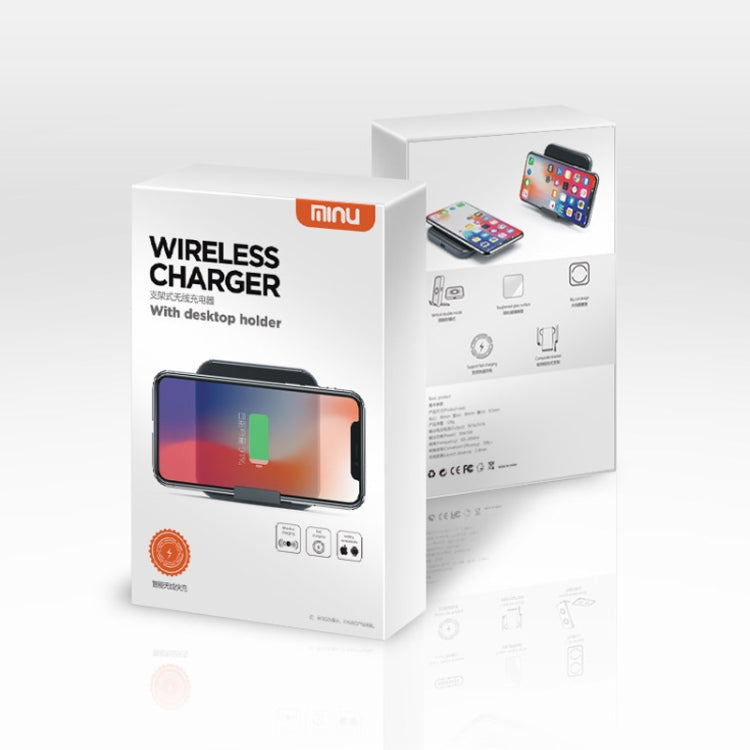 A9 Multi-function 7.5/10W QI Standard Wireless Quick Charging with Desktop Phone Holder(Grey)