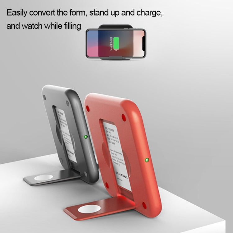 A9 Multi-function 7.5/10W QI Standard Wireless Quick Charging with Desktop Phone Holder(Grey)