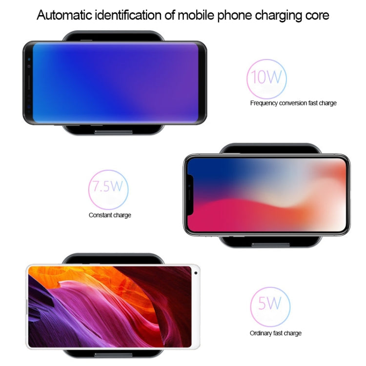 A9 Multi-function 7.5/10W QI Standard Wireless Quick Charging with Desktop Phone Holder(Grey)