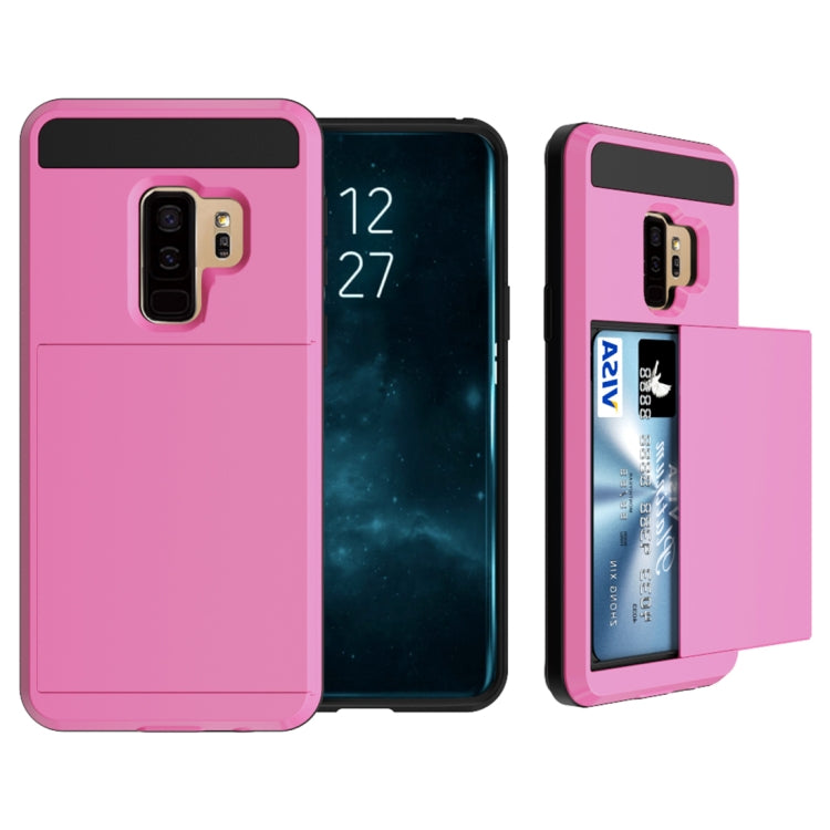 For Galaxy S9+ Detachable Dropproof Protective Back Cover Case with Slider Card Slot