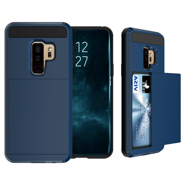 For Galaxy S9+ Detachable Dropproof Protective Back Cover Case with Slider Card Slot