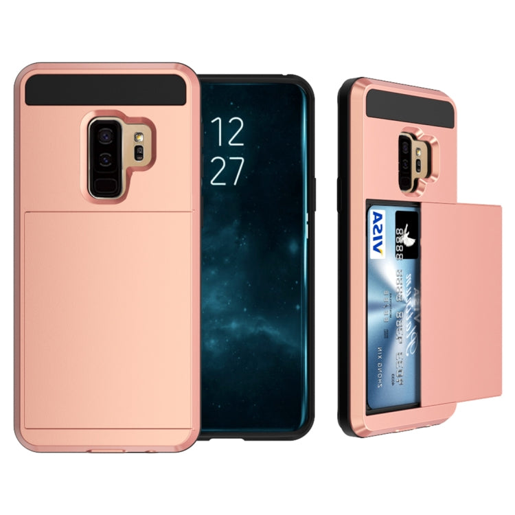 For Galaxy S9+ Detachable Dropproof Protective Back Cover Case with Slider Card Slot