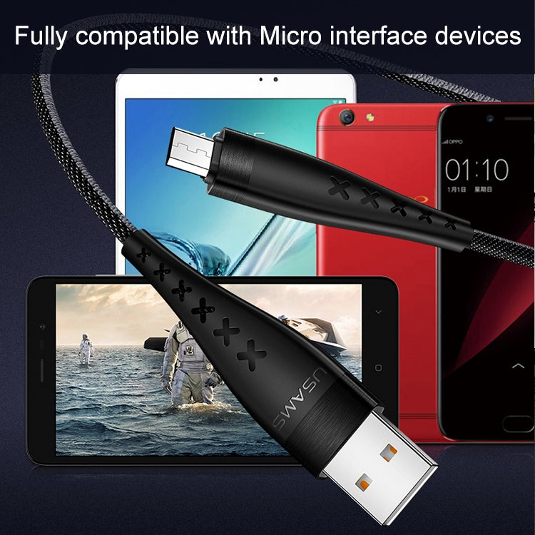 USAMS US-SJ251 U11 Micro USB High Swing Data Cable, Length: 1.2m (Black)