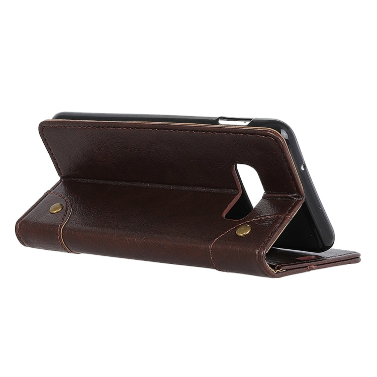 Copper Buckle Nappa Texture Horizontal Flip Leather Case for Galaxy S10e, with Holder & Card Slots & Wallet