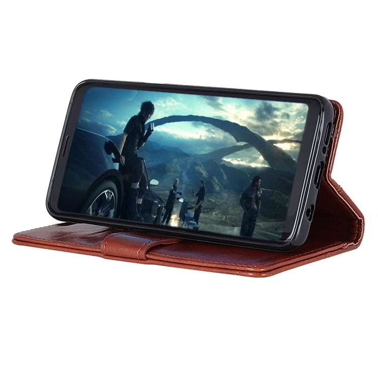 Copper Buckle Nappa Texture Horizontal Flip Leather Case for Galaxy S10e, with Holder & Card Slots & Wallet