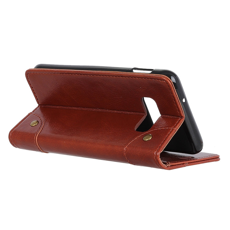 Copper Buckle Nappa Texture Horizontal Flip Leather Case for Galaxy S10e, with Holder & Card Slots & Wallet