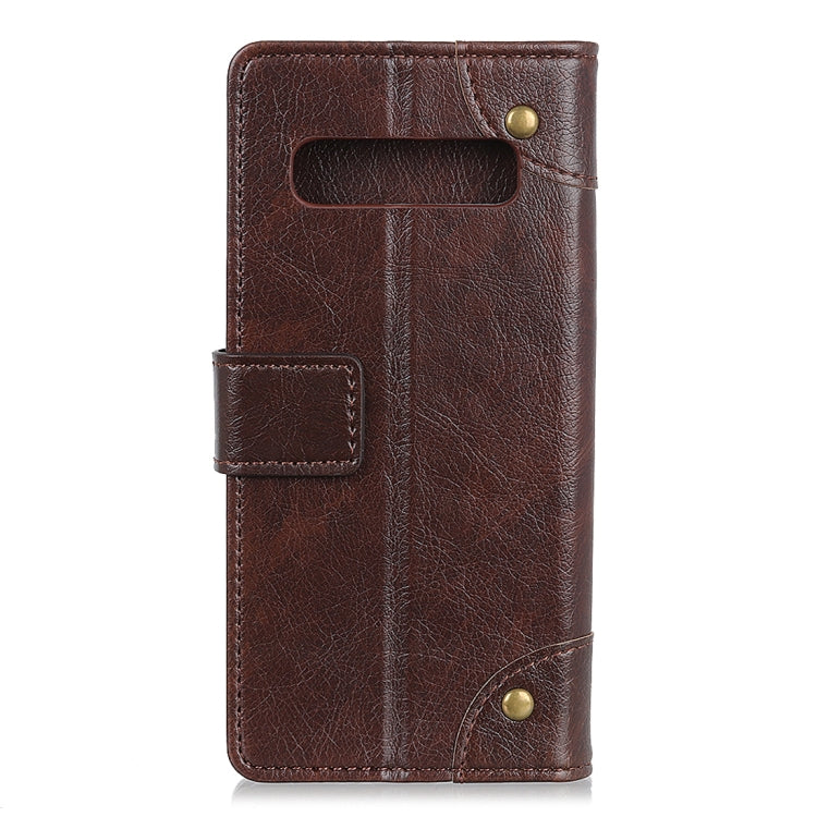 Copper Buckle Nappa Texture Horizontal Flip Leather Case for Samsung Galaxy S10 Plus, with Holder & Card Slots & Wallet