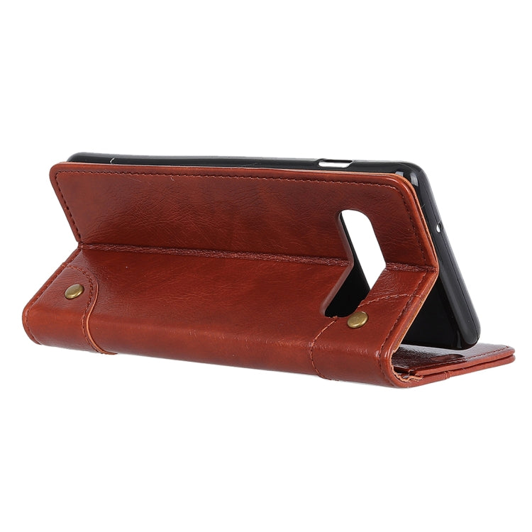 Copper Buckle Nappa Texture Horizontal Flip Leather Case for Samsung Galaxy S10, with Holder & Card Slots & Wallet