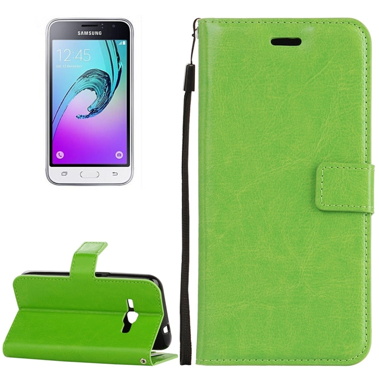 For Galaxy J1 (2016) Crazy Horse Texture Horizontal Flip PU Leather Case with Holder & Card Slots & Wallet & Lanyard