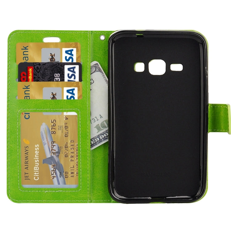 For Galaxy J1 (2016) Crazy Horse Texture Horizontal Flip PU Leather Case with Holder & Card Slots & Wallet & Lanyard