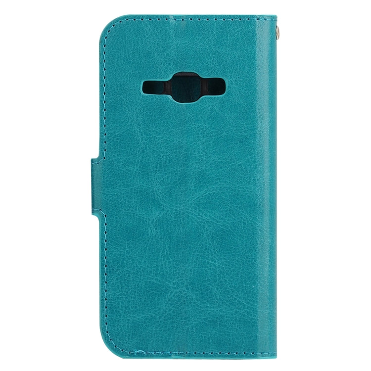 For Galaxy J1 (2016) Crazy Horse Texture Horizontal Flip PU Leather Case with Holder & Card Slots & Wallet & Lanyard