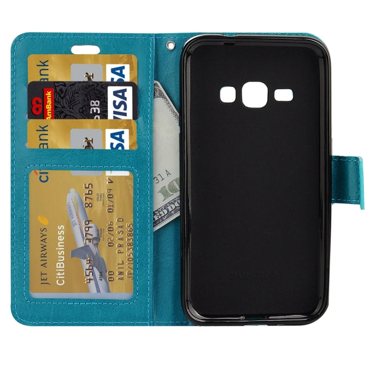 For Galaxy J1 (2016) Crazy Horse Texture Horizontal Flip PU Leather Case with Holder & Card Slots & Wallet & Lanyard