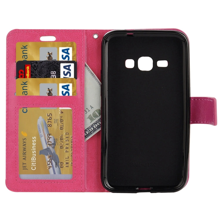 For Galaxy J1 (2016) Crazy Horse Texture Horizontal Flip PU Leather Case with Holder & Card Slots & Wallet & Lanyard