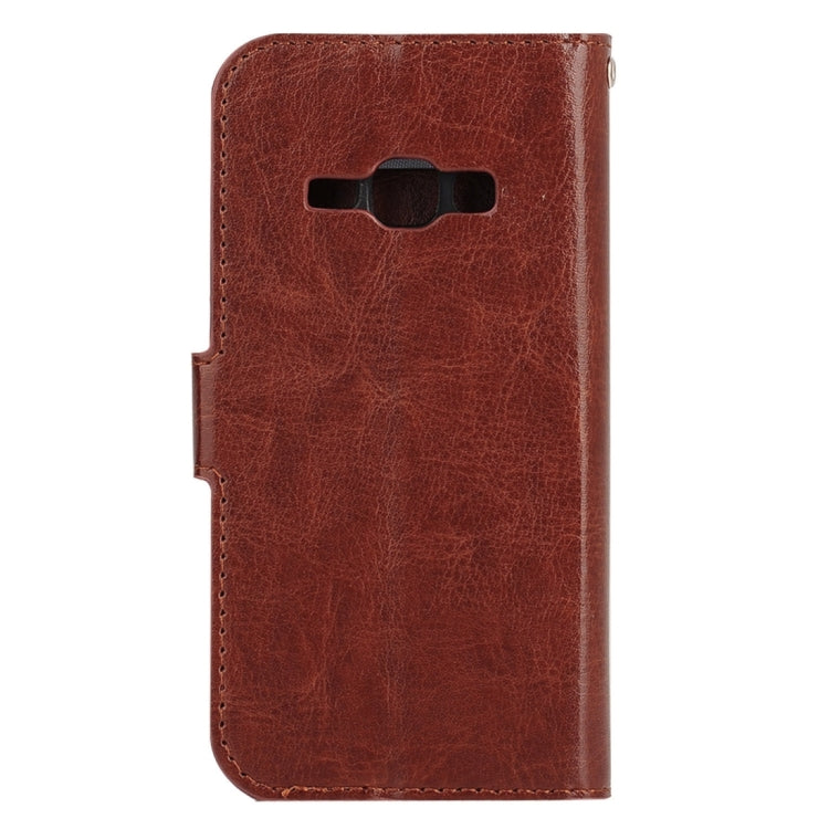 For Galaxy J1 (2016) Crazy Horse Texture Horizontal Flip PU Leather Case with Holder & Card Slots & Wallet & Lanyard