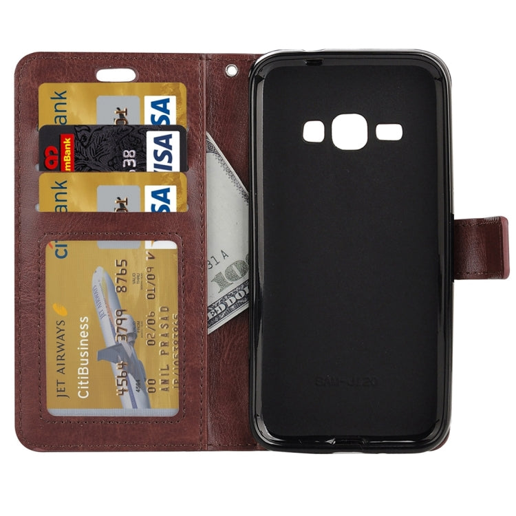 For Galaxy J1 (2016) Crazy Horse Texture Horizontal Flip PU Leather Case with Holder & Card Slots & Wallet & Lanyard