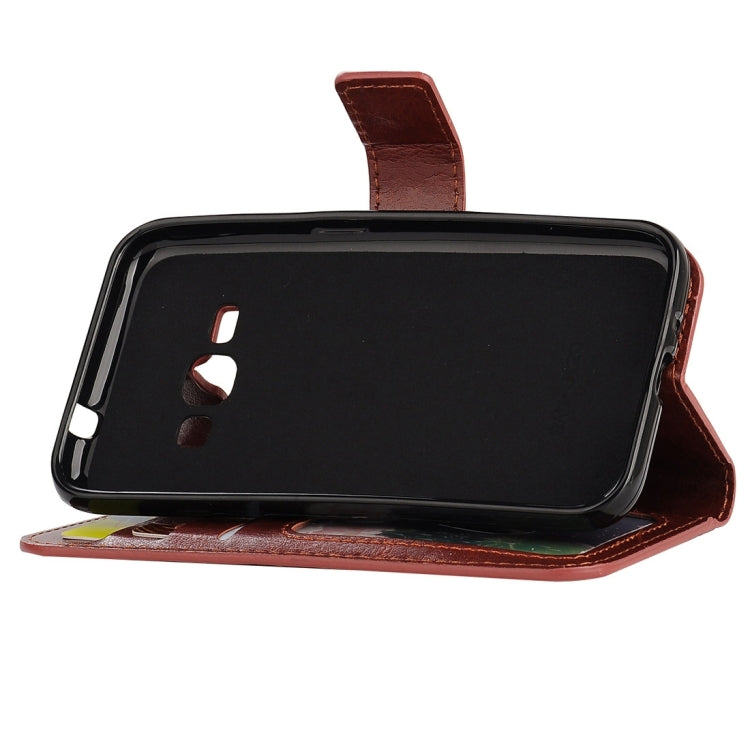 For Galaxy J1 (2016) Crazy Horse Texture Horizontal Flip PU Leather Case with Holder & Card Slots & Wallet & Lanyard