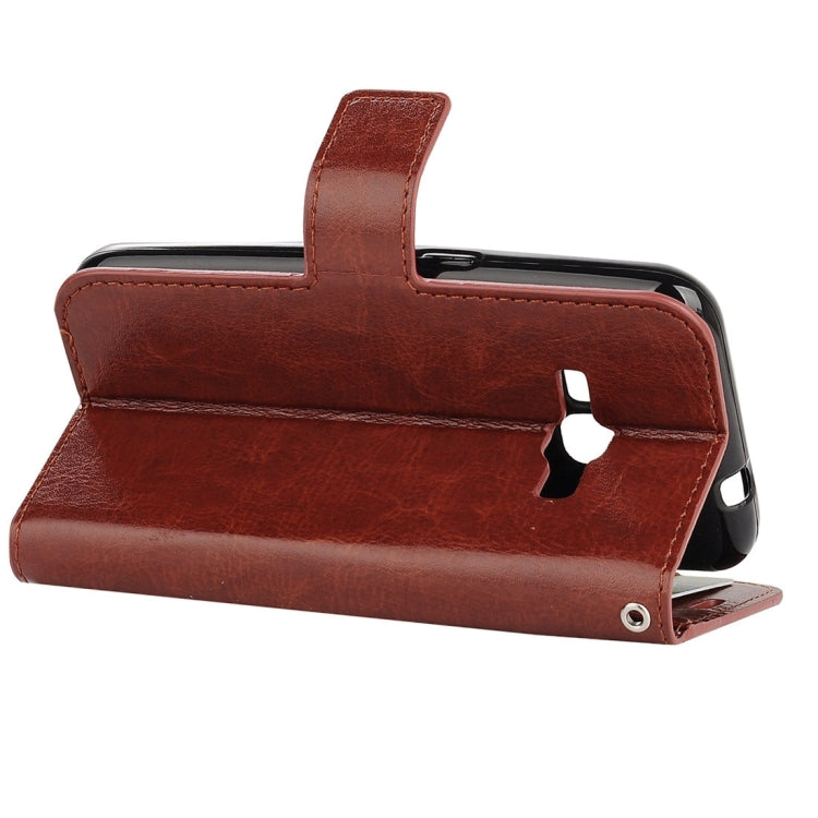 For Galaxy J1 (2016) Crazy Horse Texture Horizontal Flip PU Leather Case with Holder & Card Slots & Wallet & Lanyard