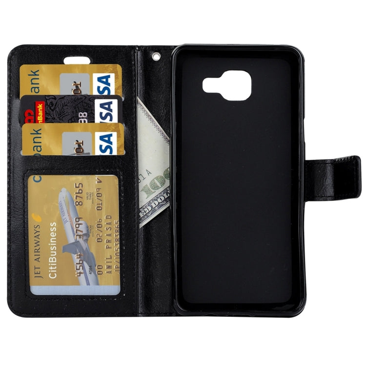 For Galaxy A3 / A310 Crazy Horse Texture Horizontal Flip PU Leather Case with Holder & Card Slots & Wallet