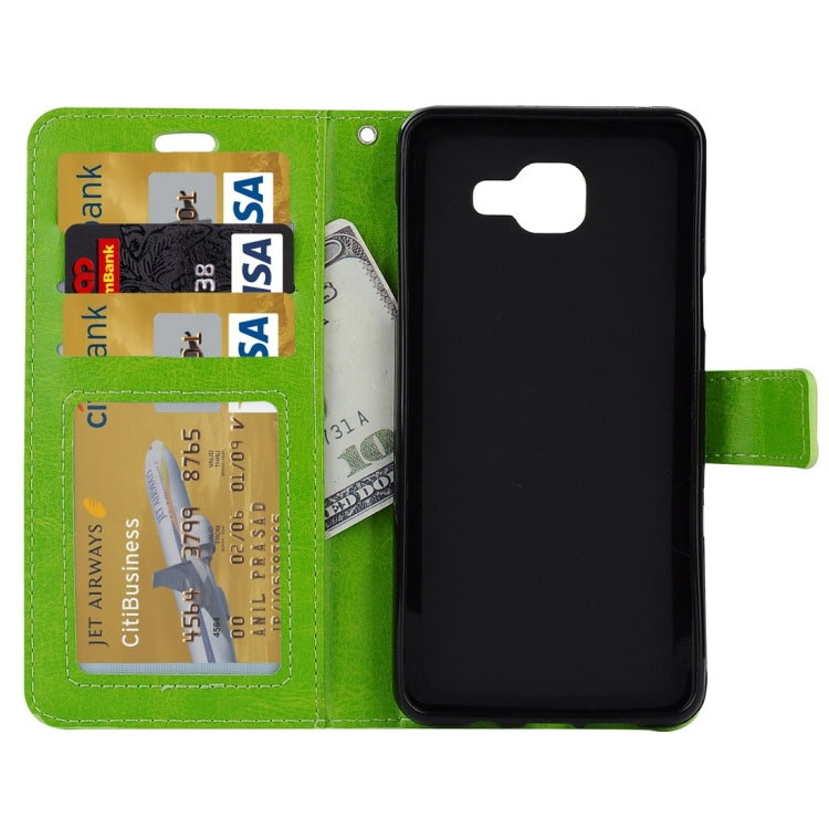 For Galaxy A3 / A310 Crazy Horse Texture Horizontal Flip PU Leather Case with Holder & Card Slots & Wallet
