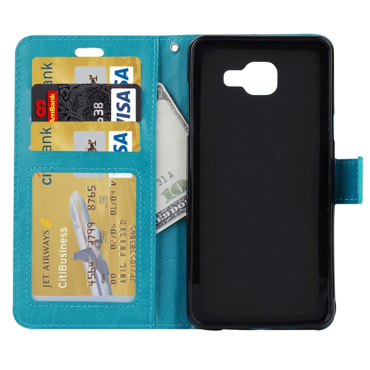 For Galaxy A3 / A310 Crazy Horse Texture Horizontal Flip PU Leather Case with Holder & Card Slots & Wallet