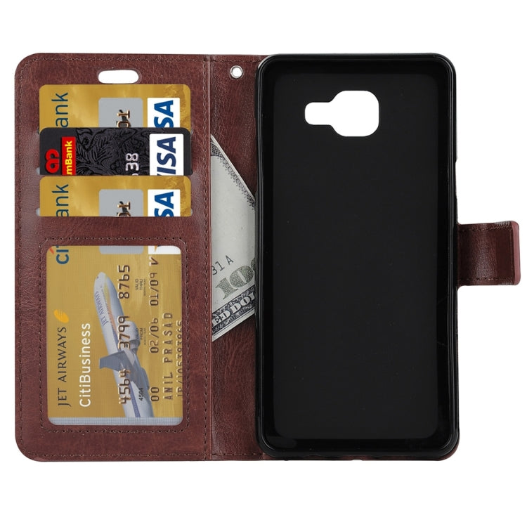 For Galaxy A3 / A310 Crazy Horse Texture Horizontal Flip PU Leather Case with Holder & Card Slots & Wallet