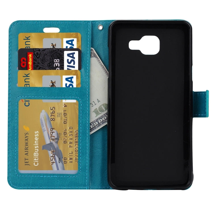 For Galaxy A5 / A510 Crazy Horse Texture Horizontal Flip PU Leather Case with Holder & Card Slots & Wallet
