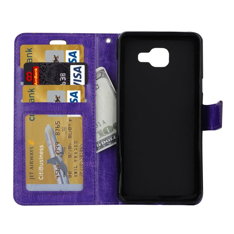 For Galaxy A5 / A510 Crazy Horse Texture Horizontal Flip PU Leather Case with Holder & Card Slots & Wallet