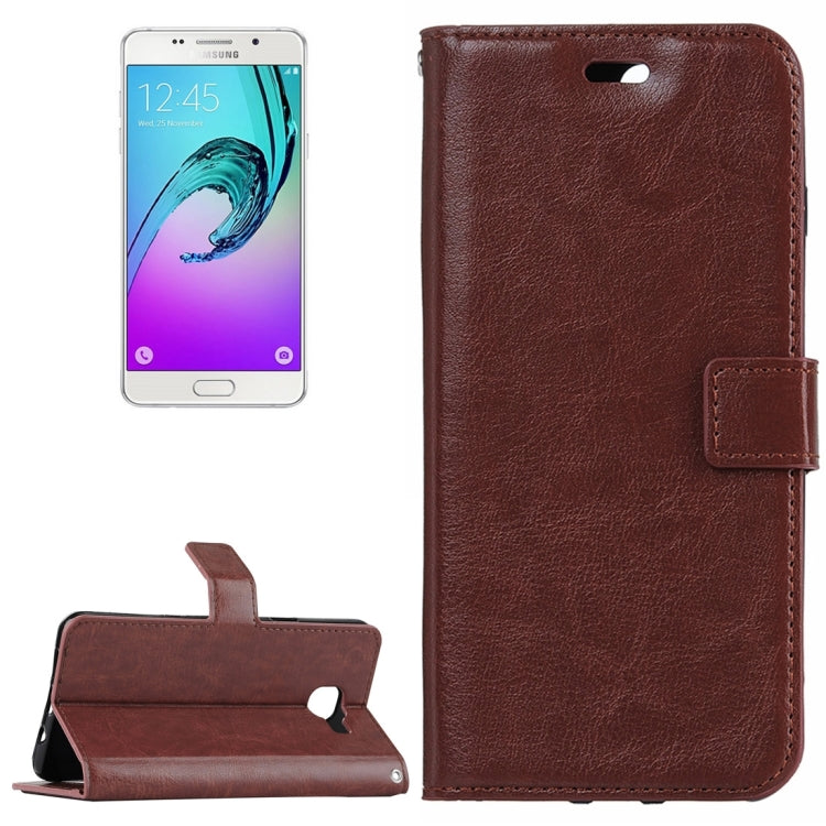For Galaxy A5 / A510 Crazy Horse Texture Horizontal Flip PU Leather Case with Holder & Card Slots & Wallet