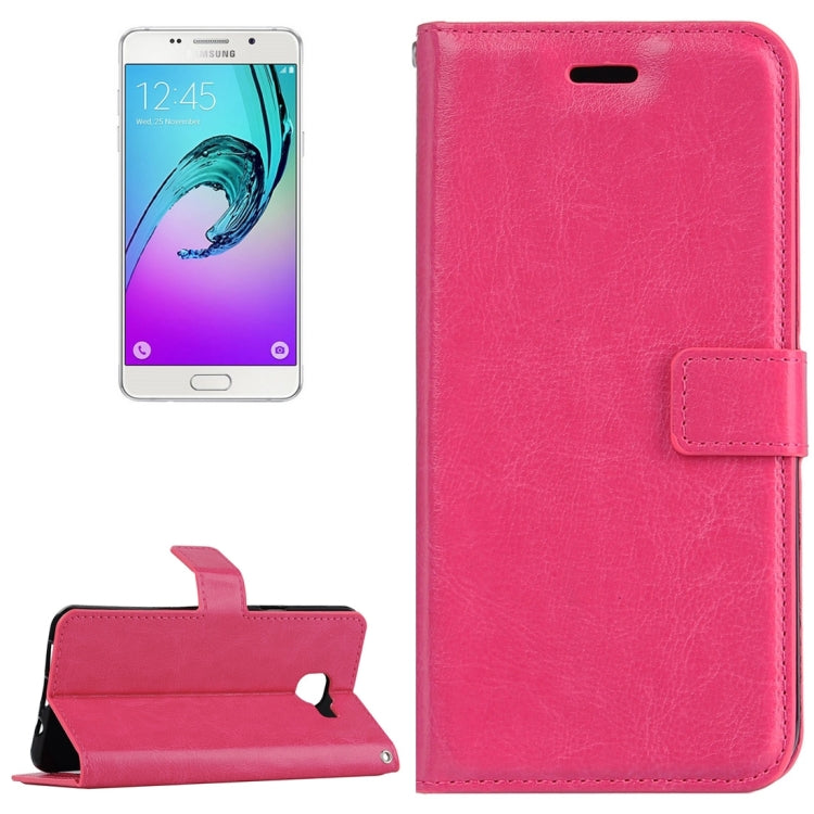 For Galaxy A7 / A710 Crazy Horse Texture Horizontal Flip PU Leather Case with Holder & Card Slots & Wallet