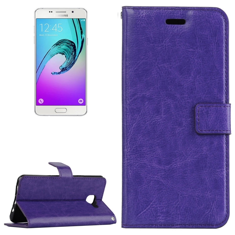 For Galaxy A7 / A710 Crazy Horse Texture Horizontal Flip PU Leather Case with Holder & Card Slots & Wallet