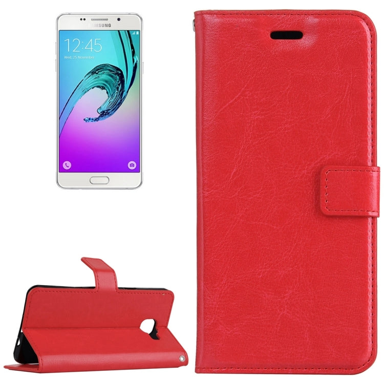 For Galaxy A7 / A710 Crazy Horse Texture Horizontal Flip PU Leather Case with Holder & Card Slots & Wallet