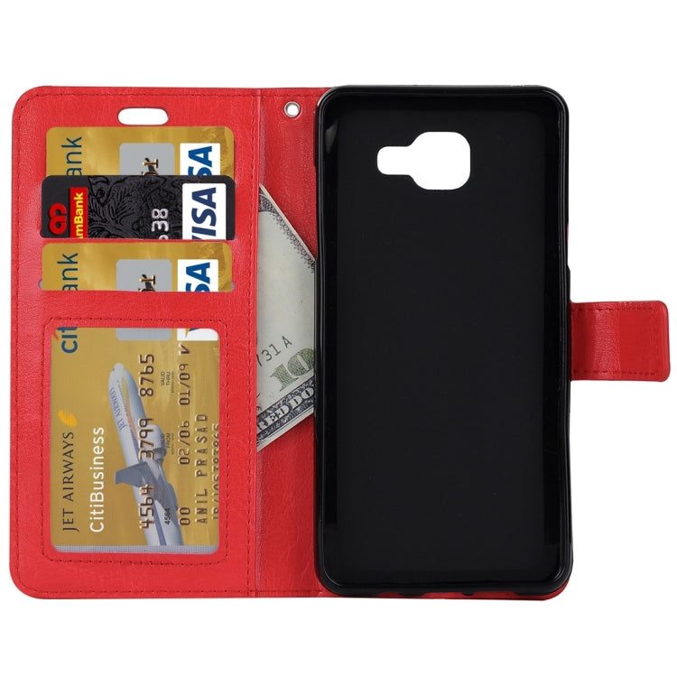 For Galaxy A7 / A710 Crazy Horse Texture Horizontal Flip PU Leather Case with Holder & Card Slots & Wallet