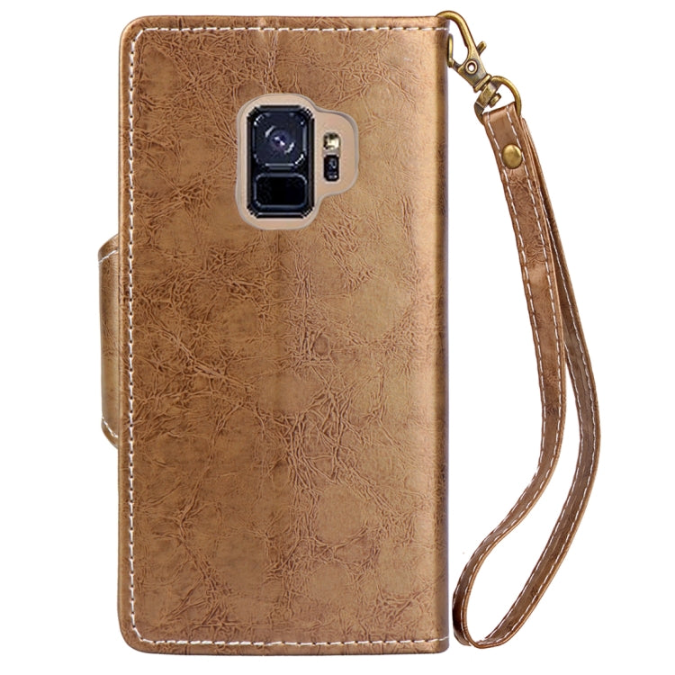 For Galaxy S9 Retro Crazy Horse Texture Wax Horizontal Flip Leather Case with Holder & Wallet & Card Slots & Lanyard