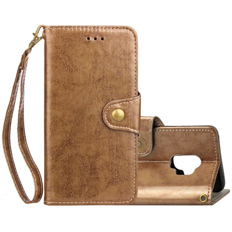 For Galaxy S9 Retro Crazy Horse Texture Wax Horizontal Flip Leather Case with Holder & Wallet & Card Slots & Lanyard