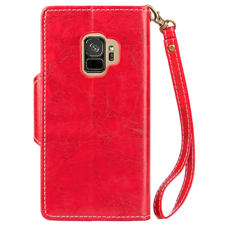 For Galaxy S9 Retro Crazy Horse Texture Wax Horizontal Flip Leather Case with Holder & Wallet & Card Slots & Lanyard