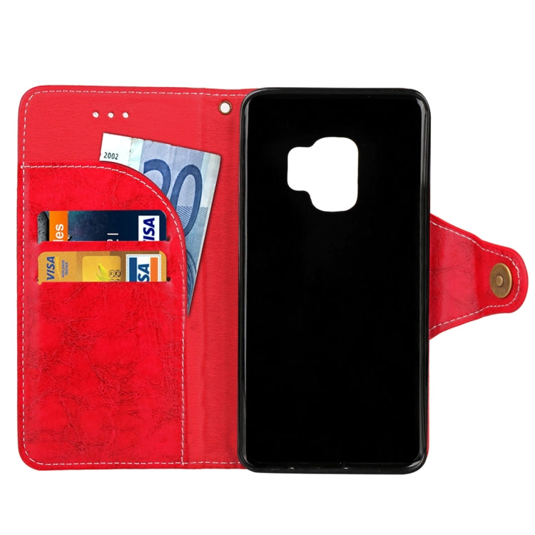 For Galaxy S9 Retro Crazy Horse Texture Wax Horizontal Flip Leather Case with Holder & Wallet & Card Slots & Lanyard