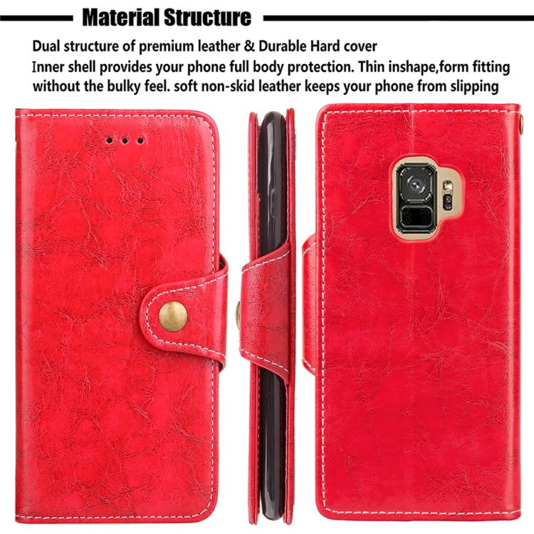 For Galaxy S9 Retro Crazy Horse Texture Wax Horizontal Flip Leather Case with Holder & Wallet & Card Slots & Lanyard