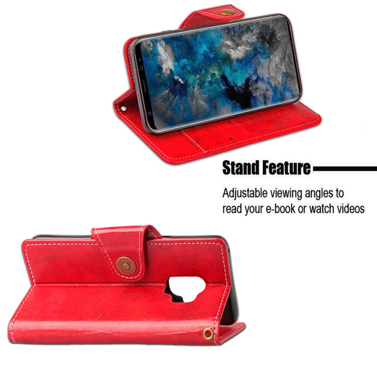 For Galaxy S9 Retro Crazy Horse Texture Wax Horizontal Flip Leather Case with Holder & Wallet & Card Slots & Lanyard
