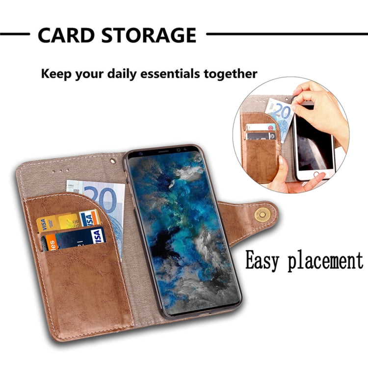 For Galaxy S9 Retro Crazy Horse Texture Wax Horizontal Flip Leather Case with Holder & Wallet & Card Slots & Lanyard
