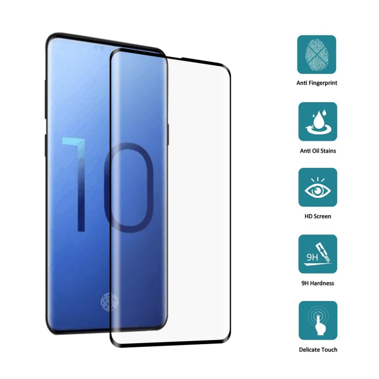 0.3mm 9H Surface Hardness 3D Curved Edge Tempered Glass Screen Protector for Galaxy S10, Fingerprint Unlock Is Not Supported