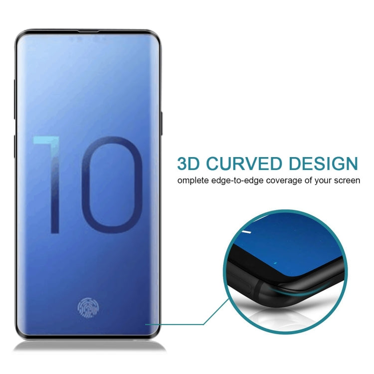 0.3mm 9H Surface Hardness 3D Curved Edge Tempered Glass Screen Protector for Galaxy S10, Fingerprint Unlock Is Not Supported