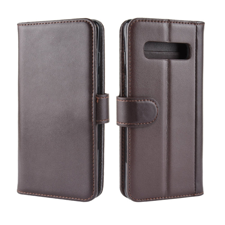 Horizontal Flip Genuine Leather Case for Galaxy S10+, with Card Slots & Holder & Wallet