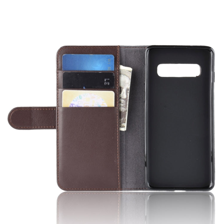 Horizontal Flip Genuine Leather Case for Galaxy S10+, with Card Slots & Holder & Wallet