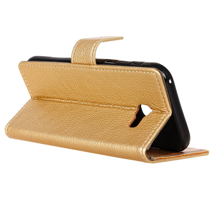 Litchi Texture Horizontal Flip Leather Case for Galaxy J4+, with Holder & Card Slots & Photo Frame