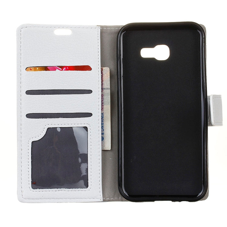 Litchi Texture Horizontal Flip Leather Case for Galaxy J4+, with Holder & Card Slots & Photo Frame