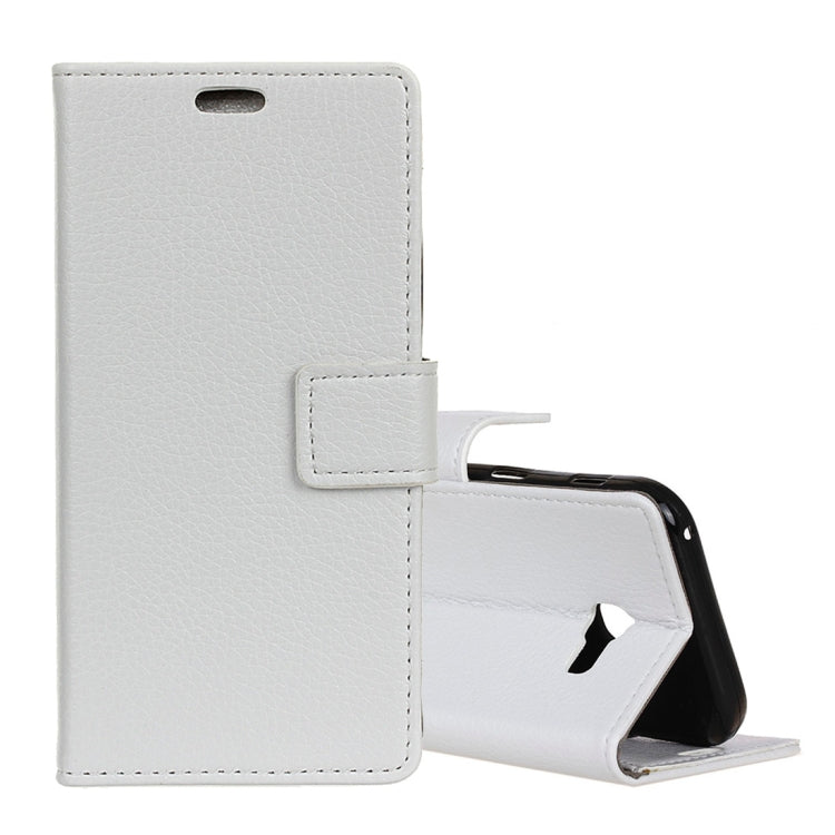 Litchi Texture Horizontal Flip Leather Case for Galaxy J4+, with Holder & Card Slots & Photo Frame